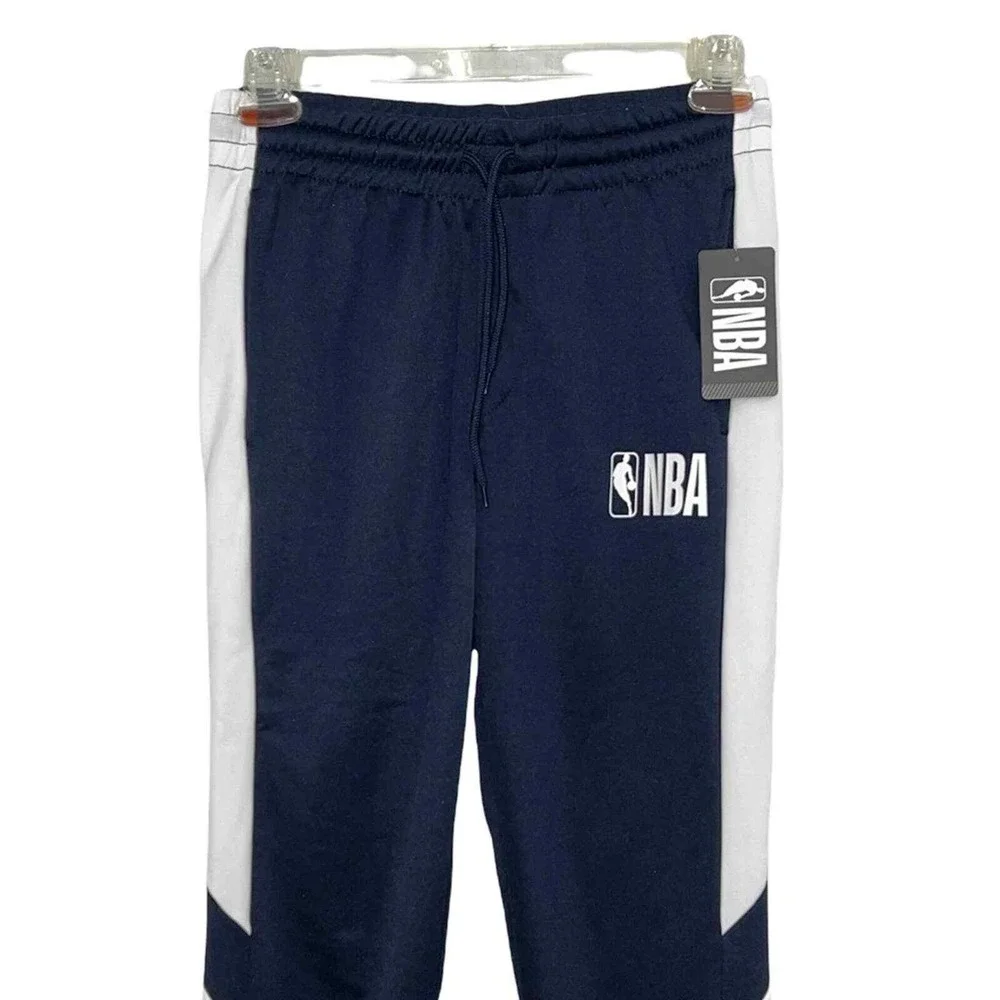 NBA Men's Drawstring Blue White Sweatpants Size S New Athletic Basketball